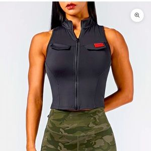 Firm Abs black vest/zip tank. Size small.